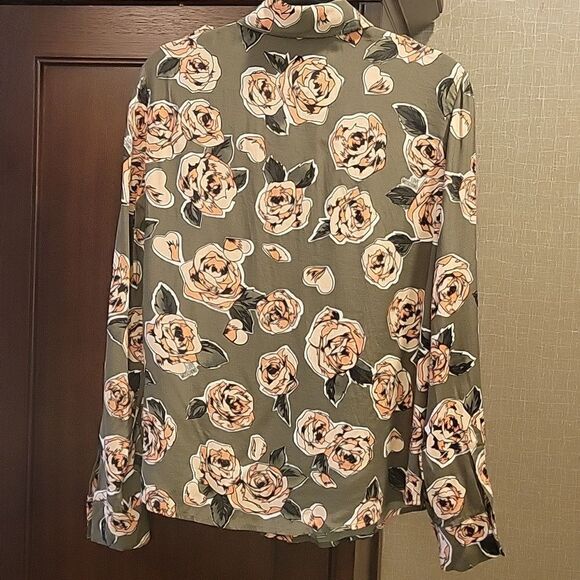 Love Moschino Floral Rose Long Sleeve Button Down Shirt - Picture 8 of 12